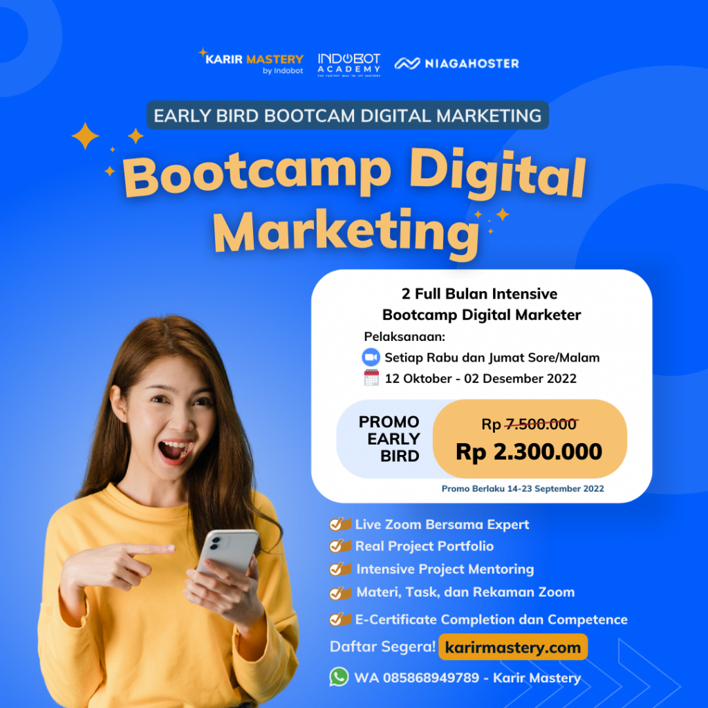 Dua Industri Teknologi Asal Jogja ini, Indobot Academy dan Niagahoster Berkolaborasi Menyelenggarakan Bootcamp Digital Marketing