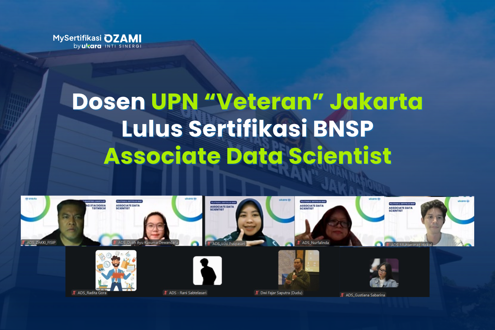 Dosen UPN Veteran Jakarta Sertifikasi BNSP Associate Data Scientist di MySertifikasi Ukara Lulus 100%