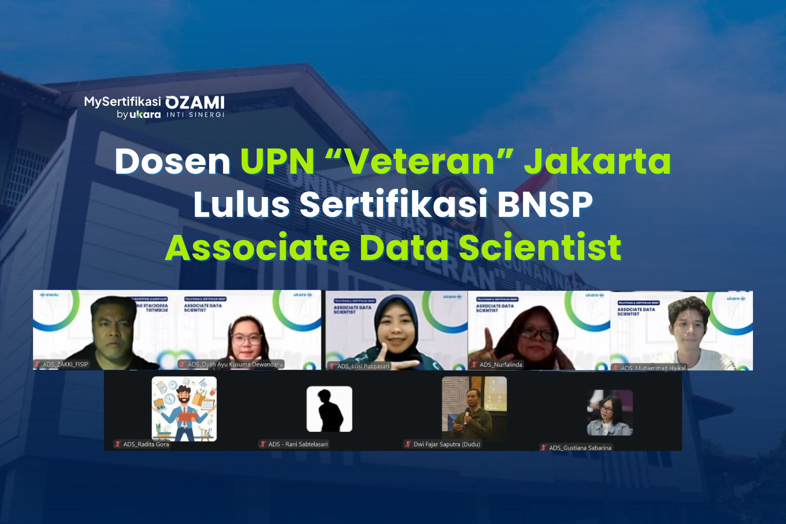 Dosen UPN Veteran Jakarta Sertifikasi BNSP Associate Data Scientist di MySertifikasi Ukara Lulus 100%